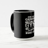 Funny Gemini Gym Workout Design Tasse (Vorderseite Links)