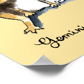 Funny Gemini Poster Zodiac Cat Star Schild Plakat (Ecke)
