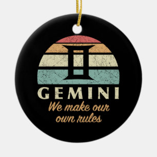 Funny Gemini Zodiac Rules Keramik Ornament