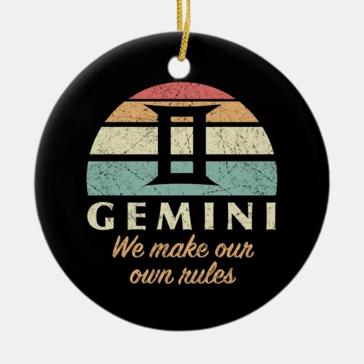 Funny Gemini Zodiac Rules Keramik Ornament (Vorne)