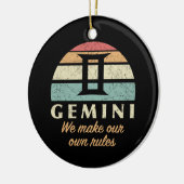 Funny Gemini Zodiac Rules Keramik Ornament (Links)