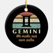 Funny Gemini Zodiac Rules Keramik Ornament (Hinten)