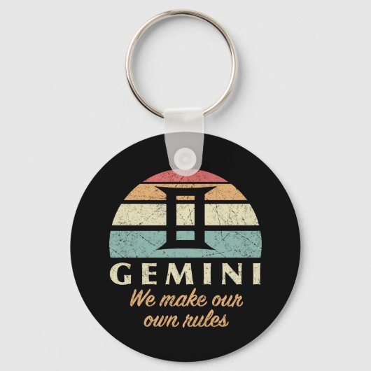 Funny Gemini Zodiac Rules Schlüsselanhänger (Vorderseite)