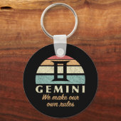 Funny Gemini Zodiac Rules Schlüsselanhänger (Rückseite)