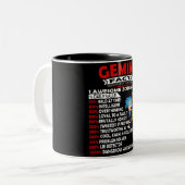 Funny Gemini Zodiac Sign Nutrition Fakten Zwei-Ton Zweifarbige Tasse (Vorderseite Links)