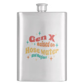 Funny Gen X auf Hoch Wasser und Vernachlässigung g Flachmann (Vorderseite)