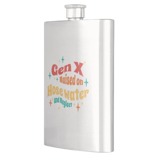 Funny Gen X auf Hoch Wasser und Vernachlässigung g Flachmann (Links)