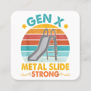 Funny Gen X Generation Sarcasm Gen X Metal Slide A Quadratische Visitenkarte
