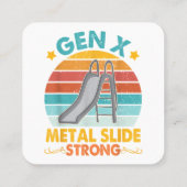 Funny Gen X Generation Sarcasm Gen X Metal Slide A Quadratische Visitenkarte (Rückseite)