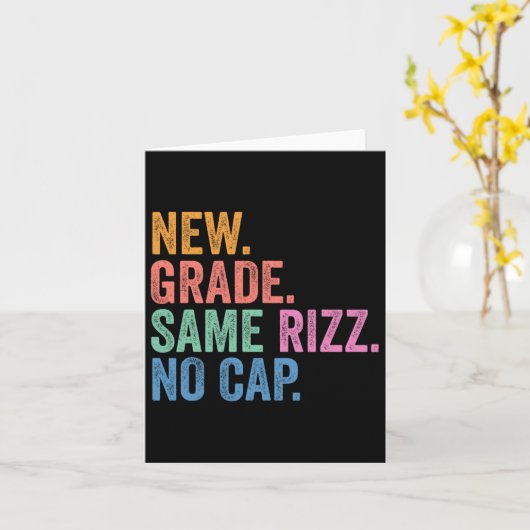 Funny Gen Z Back to School New Grade Same Rizz No Karte (Gelbe Blume)