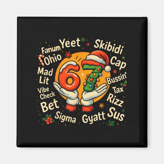 Funny Gen Z Christmas 67 Meme Holiday Trendy  Magnet (Vorne)
