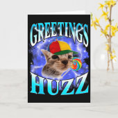 Funny Gen Z Gen Alpha Slang Cat Meme Greetings Huz Karte (Gelbe Blume)
