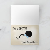 Funny Gender Reveal Announcement Card (Junge) Ankündigung (Innenseite)