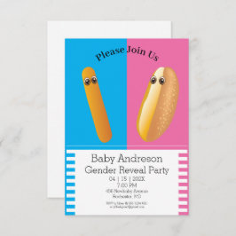 Funny Gender Reveal 🌭 Dancing Hot Dog Baby Shower Einladung