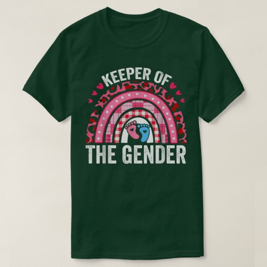 Funny Gender Reveal Keeper der Gender Leopard T-Shirt (Design vorne)