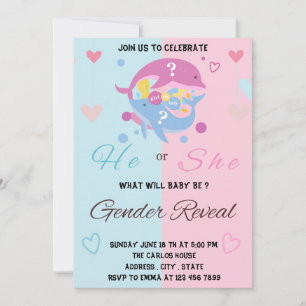 Funny Gender Reveal Party Einladung