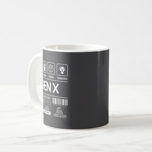 Funny Generation X Characteristics Mens Navy  Kaffeetasse (Vorderseite Links)
