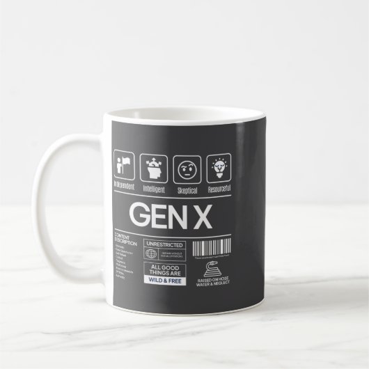 Funny Generation X Characteristics Mens Navy  Kaffeetasse (Links)