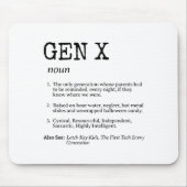 Funny Generation X Definition Black Topography Mousepad (Vorne)