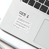 Funny Generation X Definition Schwarze Typografie Aufkleber