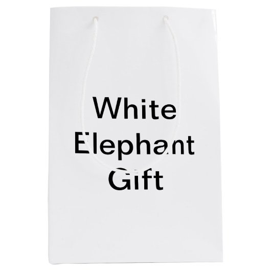 Funny Generic White Elephant Gift Mittlere Geschenktüte (Vorderseite)