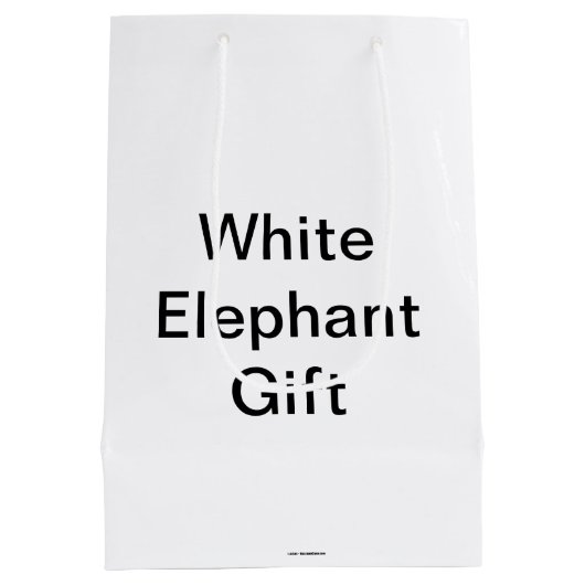 Funny Generic White Elephant Gift Mittlere Geschenktüte (Rückseite)