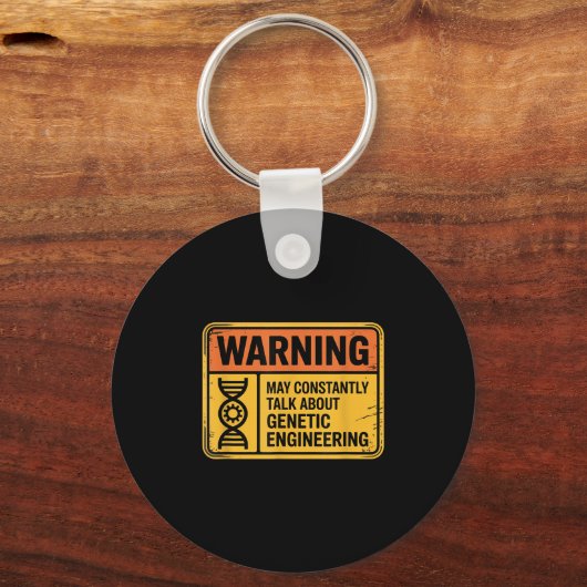 Funny Genetic Engineering Warning Sign Bioengineer Schlüsselanhänger (Vorderseite)