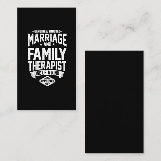 Funny Genuine Trusted Ehe Familientherapeut Visitenkarte (Vorne/Hinten)