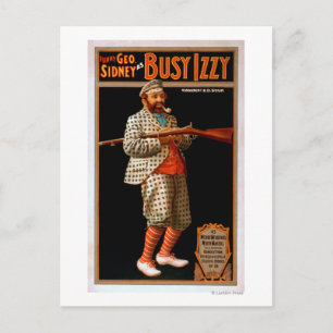 Funny Geo. Sidney as Busy Izzy Theatre Poster Postkarte