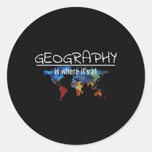 Funny Geography Teacher Earth Day Design ist, wo Runder Aufkleber