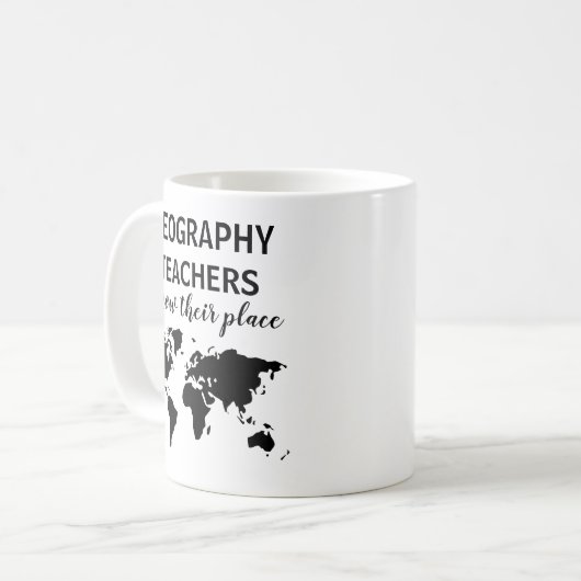 Funny Geography Teacher Geschenk Kaffee Tasse (Vorderseite Links)