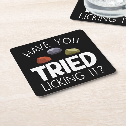 Funny Geologist Lapidary Rock Collector Rockhound Rechteckiger Pappuntersetzer (angewinkelt)