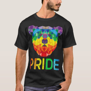 Funny Geometric Bear LGBT Rainbow Flag Gay Pride T T-Shirt