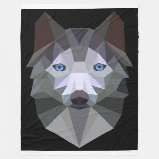Funny Geometry Husky Face gibt Lover Fleecedecke