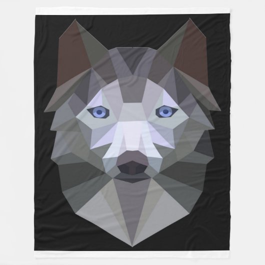 Funny Geometry Husky Face gibt Lover Fleecedecke (Vorderseite)