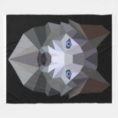Funny Geometry Husky Face gibt Lover Fleecedecke (Vorderseite (Horizontal))