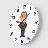 Funny George W Bush Political Caricature Große Wanduhr (Winkel)