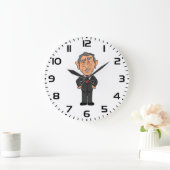 Funny George W Bush Political Caricature Große Wanduhr (Zuhause)