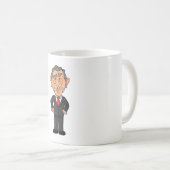 Funny George W Bush Political Caricature Kaffeetasse (VorderseiteRechts)