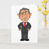 Funny George W Bush Political Caricature Karte (Gelbe Blume)