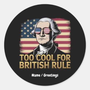 Funny George Washington zu Cool für die britische Runder Aufkleber