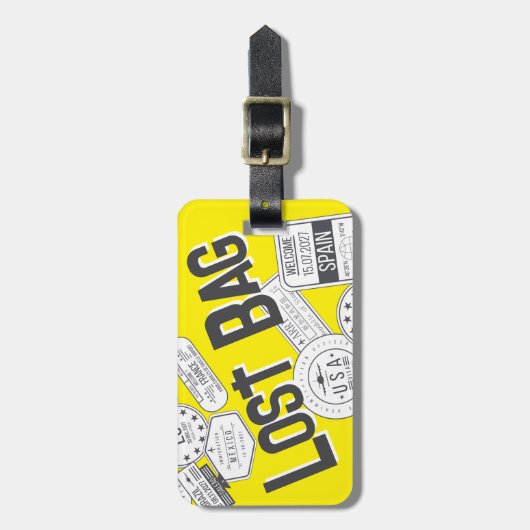 Funny Gepäckanhänger - LOST BAG (Vorderseite vertikal)