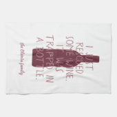 Funny gerade gerettet Wein gefangen Flasche Famili Geschirrtuch (Horizontal)