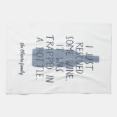 Funny gerade gerettet Wein gefangen Flasche Famili Geschirrtuch (Horizontal)