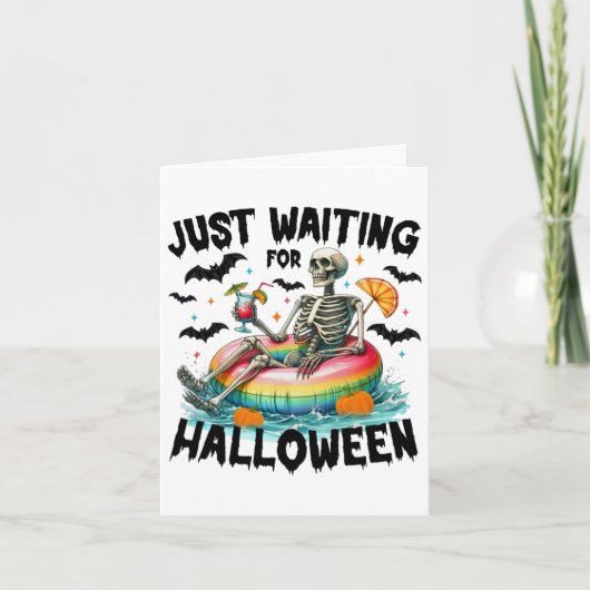 Funny gerade Gewartet Halloween Skeleton Spooky V Karte (Vorderseite)