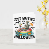 Funny gerade Gewartet Halloween Skeleton Spooky V Karte (Gelbe Blume)