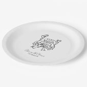 Funny gerade verheiratet Auto Brauch Hochzeit Pappteller (Schrägansicht)