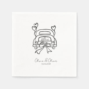 Funny gerade verheiratet Auto Brauch Hochzeit Serviette