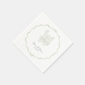 Funny gerade verheiratet Auto Brauch Hochzeit Serviette (Ecke)