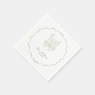 Funny gerade verheiratet Auto Brauch Hochzeit Serviette